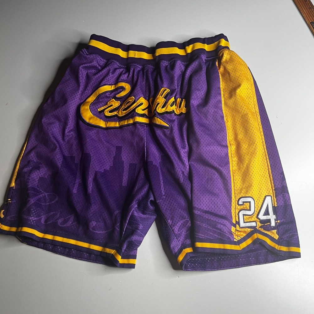 Headgear Classics Crenshaw Basketball Shorts Purple Gold Mesh Mens 2XL Kobe 24